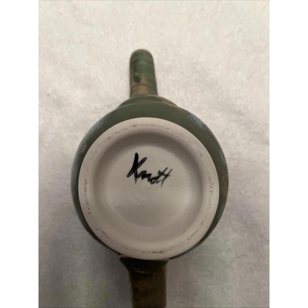 Pottery Hand Thrown Stoneware Clay Earth Tones Pitcher Signed Mark Knott - Picture 6 of 6